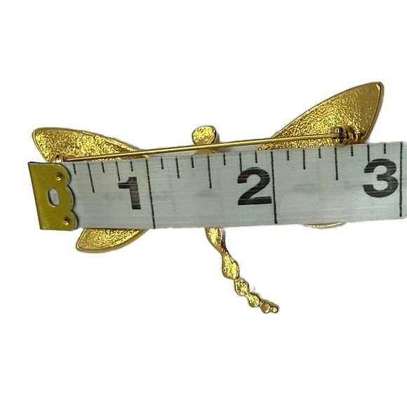 Dragonfly Brooch Pin Vintage Kenneth J Lane For Avon Womens Gold Tone C Clasp - Picture 7 of 14